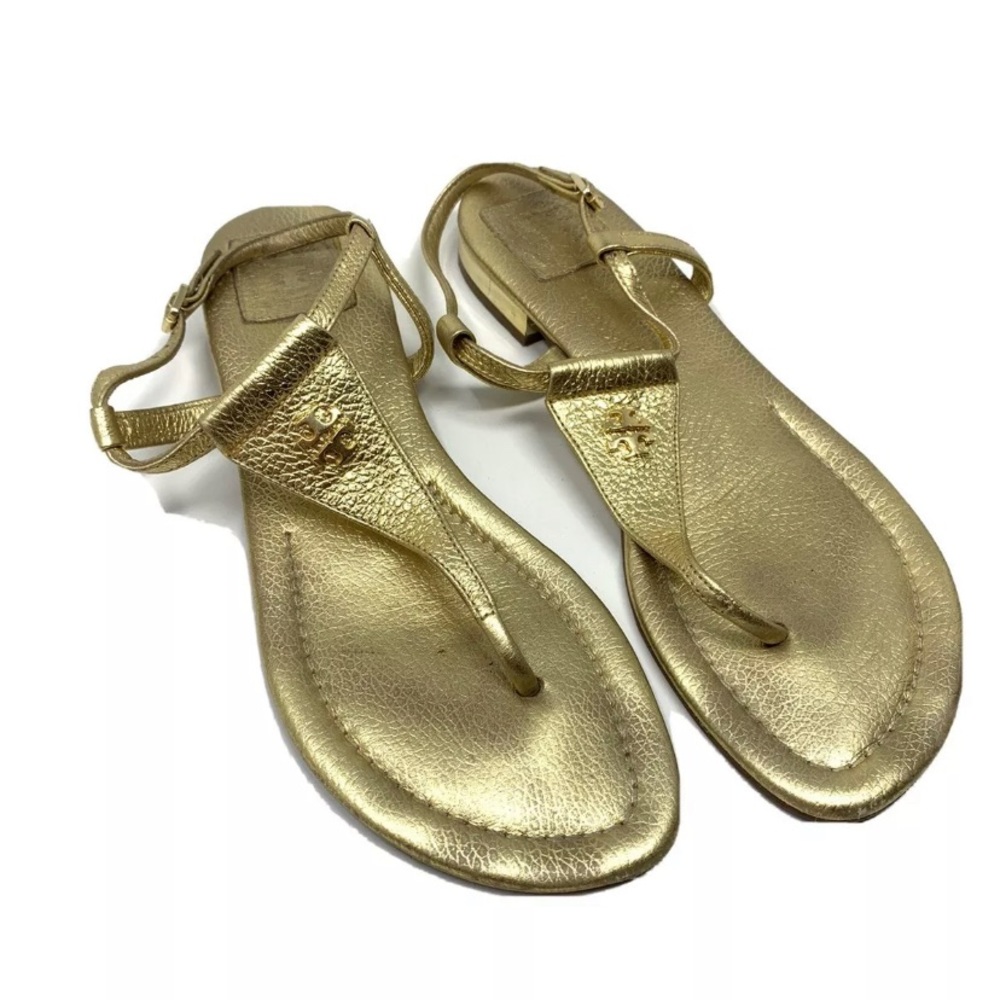 Tory Burch Britton Flat Thong Sandals - Gold
